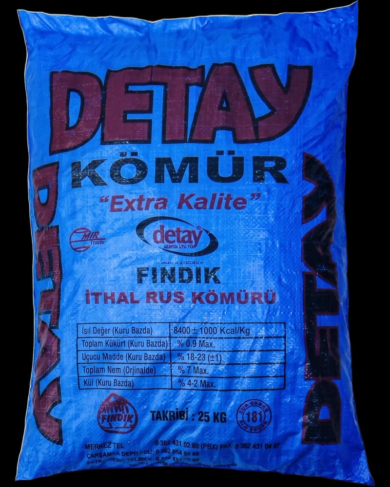 Detay İthal Rus fındık kömürü, 25 kg torba