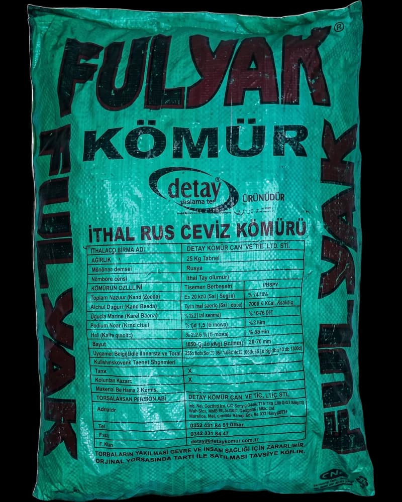 Fulyak İthal Rus ceviz kömürü, 25 kg torba
